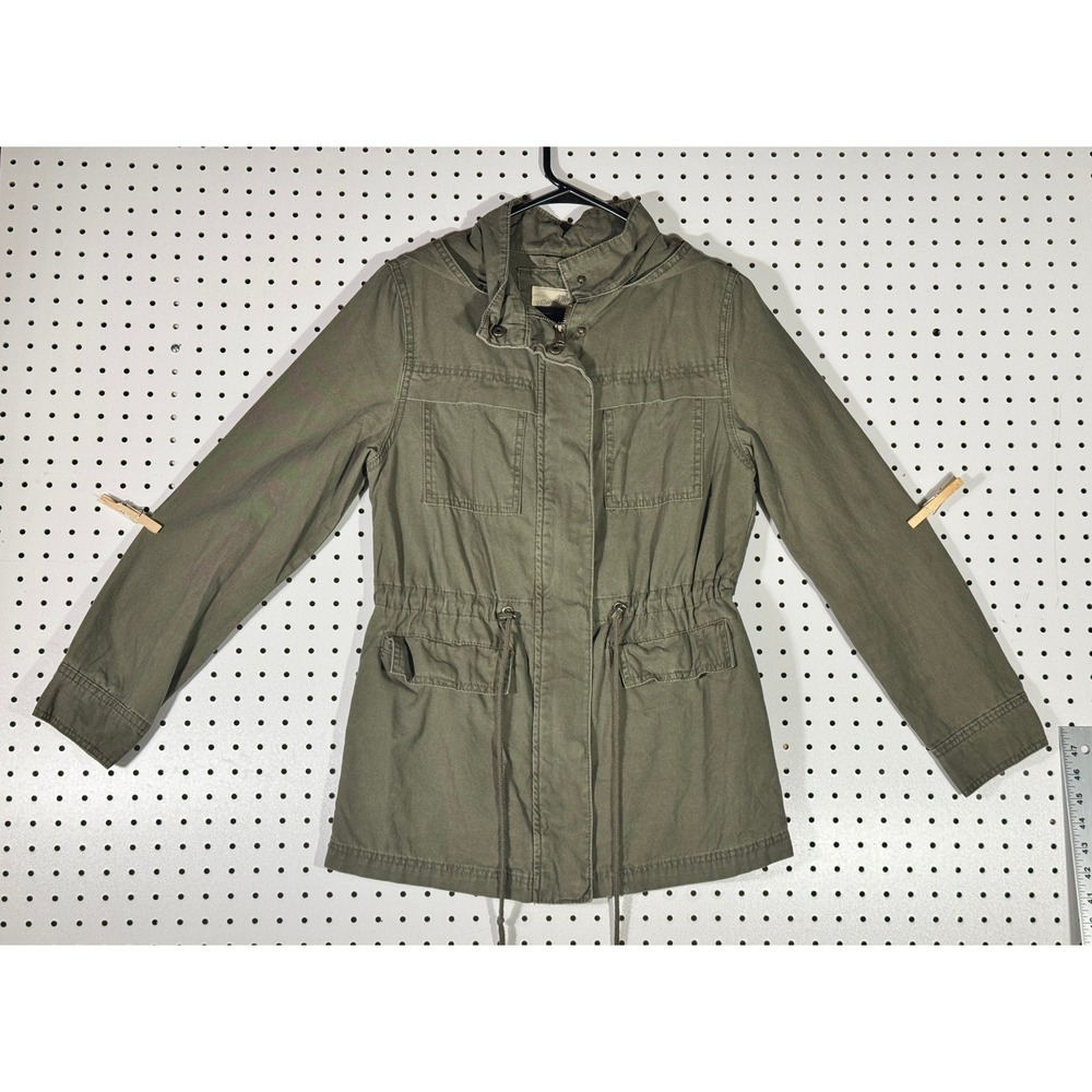 Universal Thread Olive Green Utility Field Jacket Hooded Cotton XS 283011920